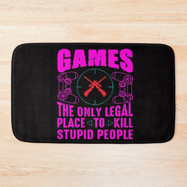 Item preview, Gamer Slogan Quote - Games the Only Legal Place To Kill Stupid People with Crosshairs & Gamepads Controllers Pink designed and sold by WearWolfDesigns.