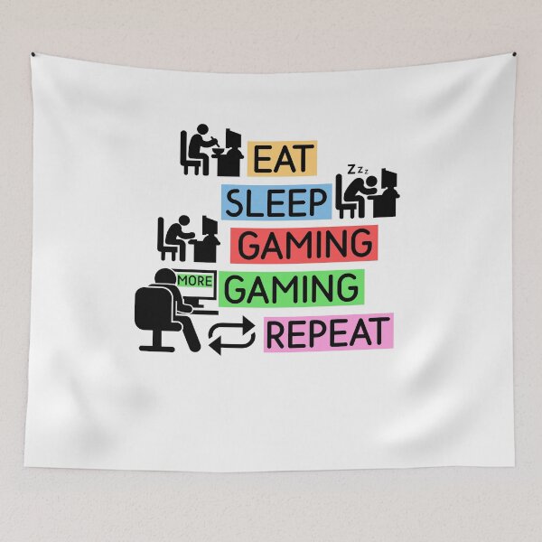 Item preview, Eat Sleep More Gaming Repeat designed and sold by DabGraphic.