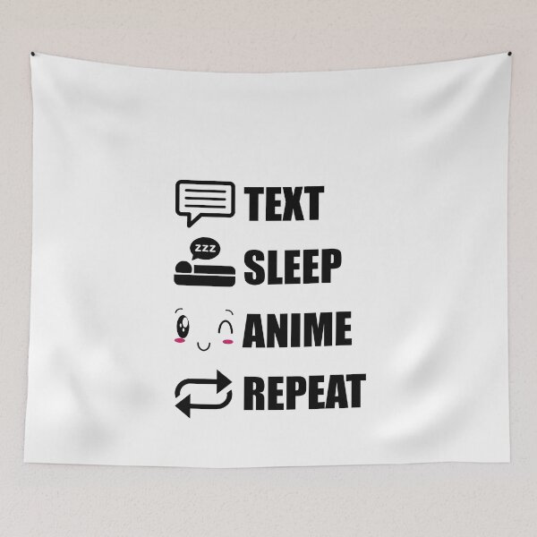 Item preview, Anime Funny Text Sleep Anime Repeat designed and sold by DabGraphic.