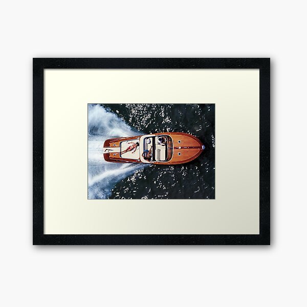 Riva Wood Speed Boat Aarons Poster Framed Art Print
