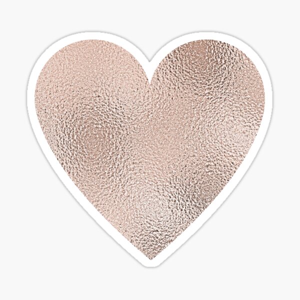 Metallic Rose Heart Stickers, 0.75 Inch Wide