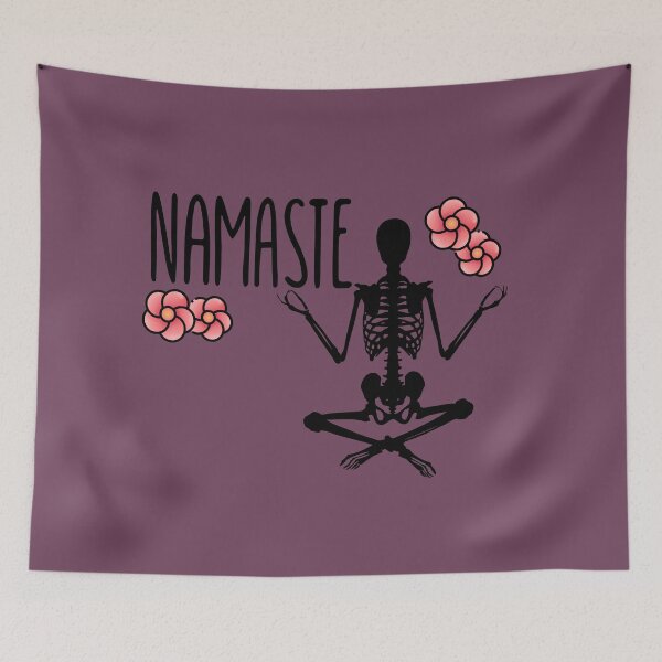 Item preview, NAMASTE Skeleton Yogist - Flowers designed and sold by OMdesign10.