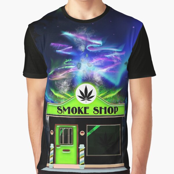 Vista previa del artículo con la obra «COFFEESHOP SMOKE SHOP Ámsterdam Marijuana Weed Shop», diseñado y vendido por DabGraphic.