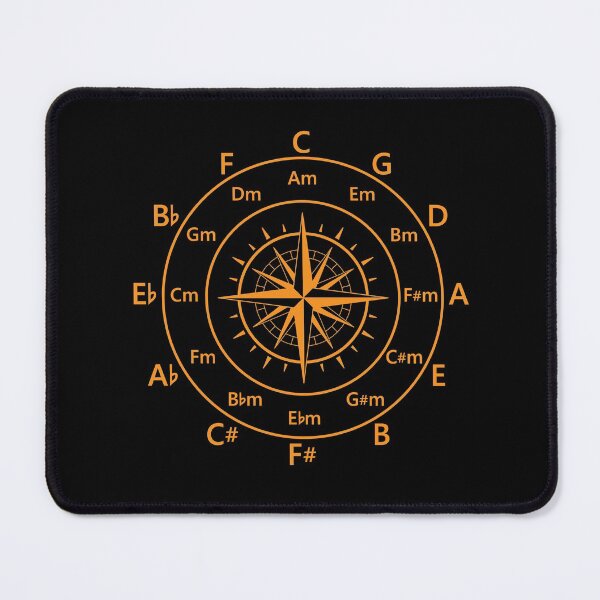 Item preview, Circle of Fifths Old Compass Style Warm Orange designed and sold by nightsworthy.