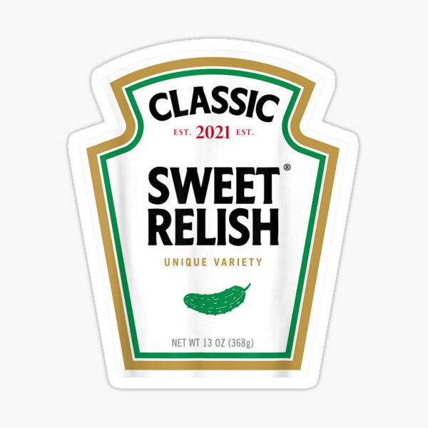 "Sweet Relish Diy Halloween Costume Condiment Green Pickle" Sticker by
