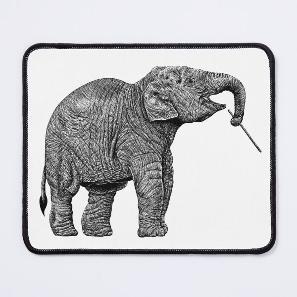 Item preview, Baby Asian elephant - ink illustration designed and sold by LorenDowding.