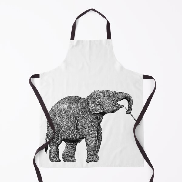 Item preview, Baby Asian elephant - ink illustration designed and sold by LorenDowding.