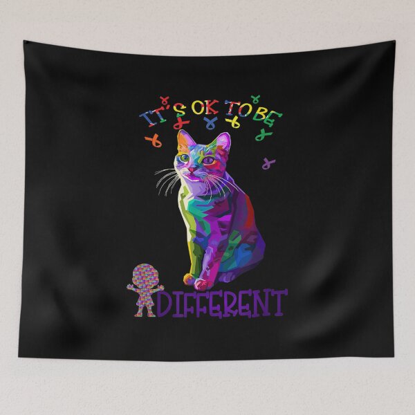 Item preview, Autism Awareness Cat Animal It's Ok To Be Different designed and sold by paudels.