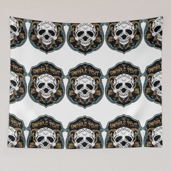 Item preview, Printed Skull Necklace, Skull Shield, emblem, designed and sold by LachenEaton.