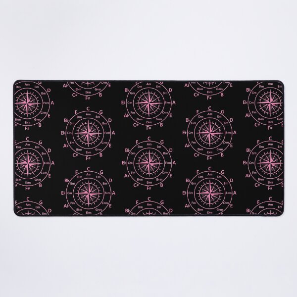 Item preview, Circle of Fifths Old Compass Style Hot Pink designed and sold by nightsworthy.