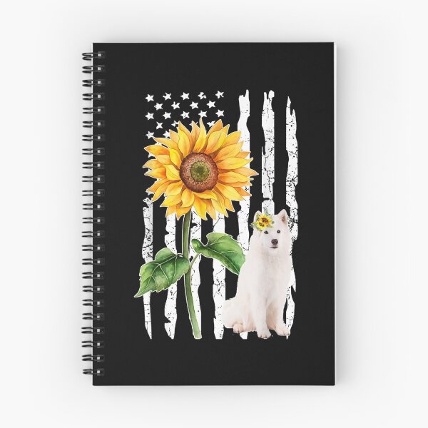 Item preview, Samoyed Dog American Flag And Sunflower Gifts designed and sold by bessiey23.