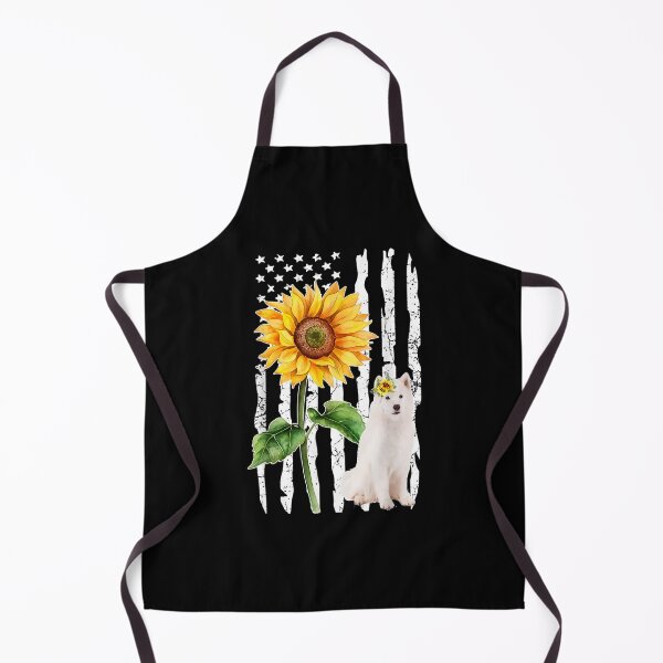 Item preview, Samoyed Dog American Flag And Sunflower Gifts designed and sold by bessiey23.