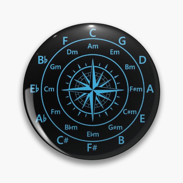 Item preview, Circle of Fifths Old Compass Style Cool Blue designed and sold by nightsworthy.