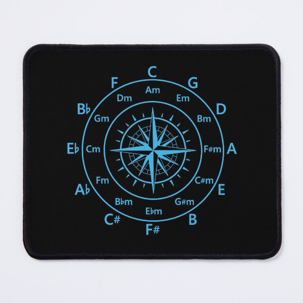 Item preview, Circle of Fifths Old Compass Style Cool Blue designed and sold by nightsworthy.