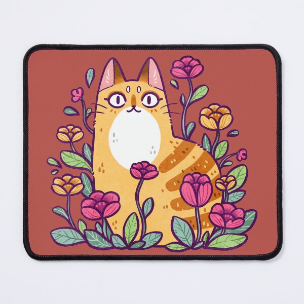 Item preview, Floral Cat Warm Brown designed and sold by kattvalk.