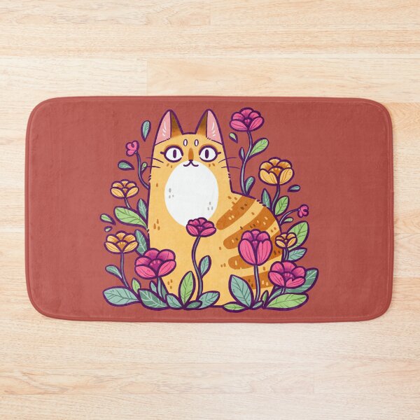 Item preview, Floral Cat Warm Brown designed and sold by kattvalk.