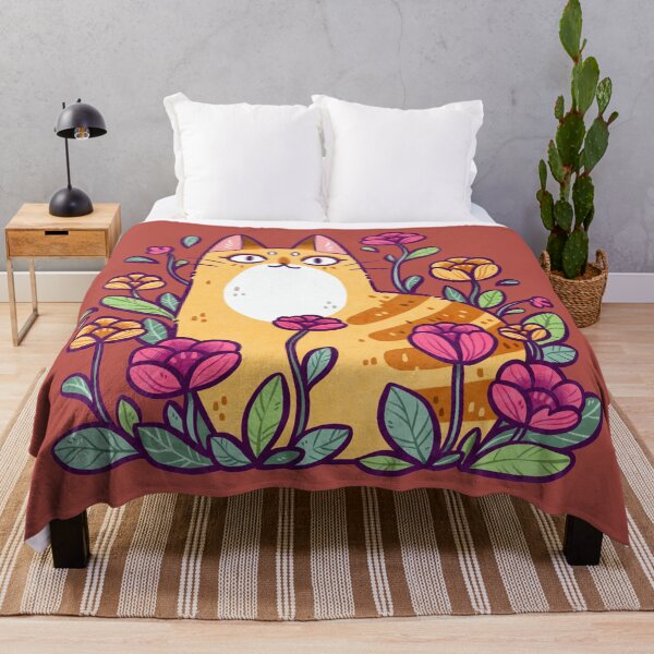 Item preview, Floral Cat Warm Brown designed and sold by kattvalk.