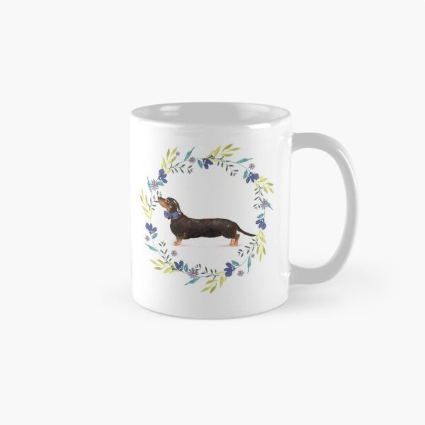 Item preview, Vintage Dachshund in Floral Frame designed and sold by beastieboutique.