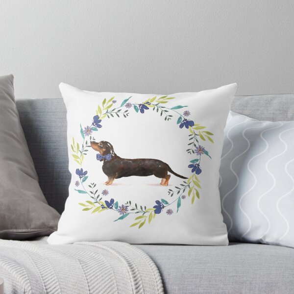 Item preview, Vintage Dachshund in Floral Frame designed and sold by beastieboutique.