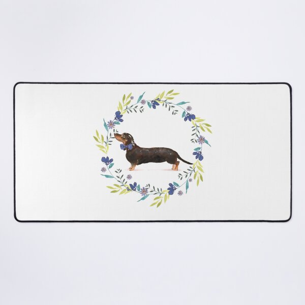 Item preview, Vintage Dachshund in Floral Frame designed and sold by beastieboutique.