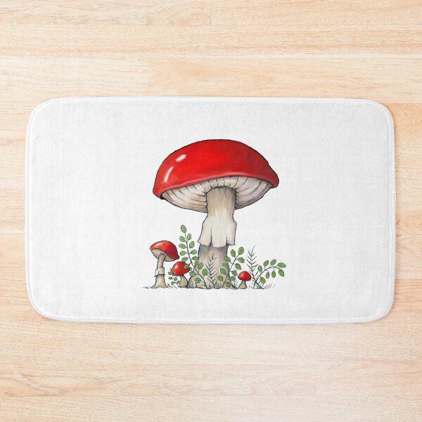 Item preview, Bright Red Mushrooms or Toadstools Botanical Illustration designed and sold by JoyfulWhimsy.