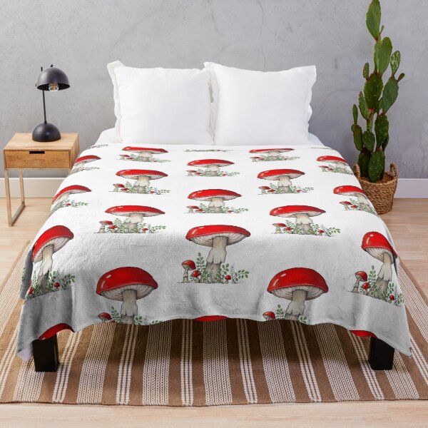 Item preview, Bright Red Mushrooms or Toadstools Botanical Illustration designed and sold by JoyfulWhimsy.