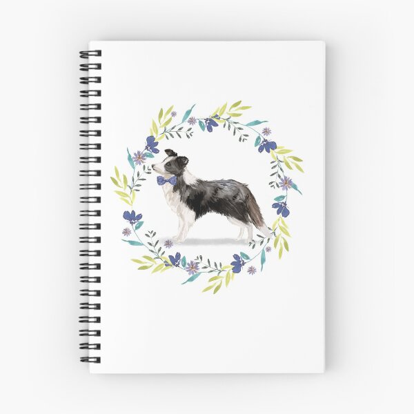 Item preview, Vintage Border Collie in Floral Frame designed and sold by beastieboutique.