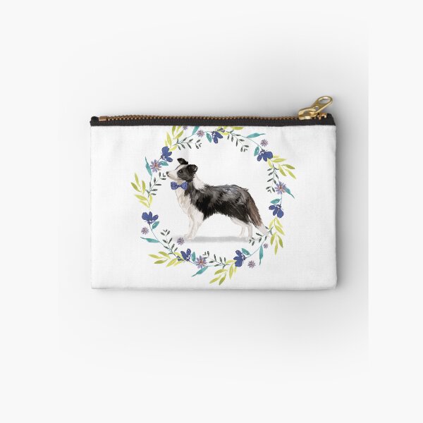 Item preview, Vintage Border Collie in Floral Frame designed and sold by beastieboutique.