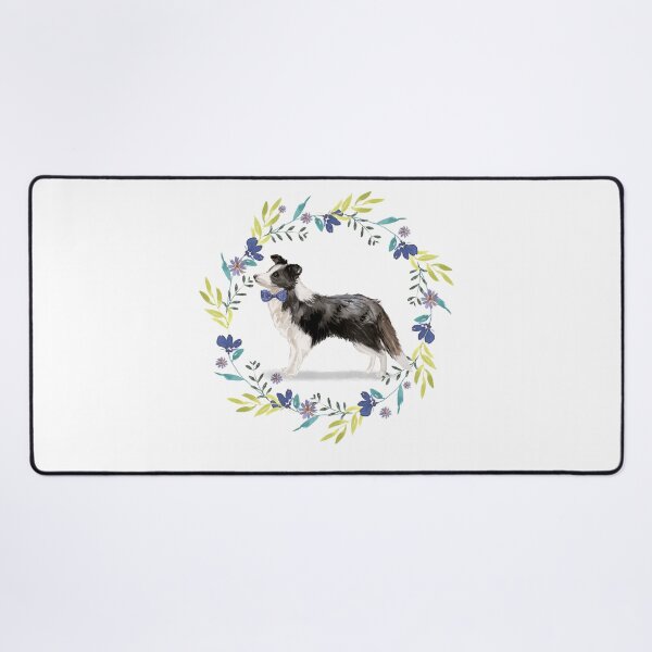 Item preview, Vintage Border Collie in Floral Frame designed and sold by beastieboutique.