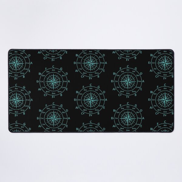 Item preview, Circle of Fifths Old Compass Style Teal Blue designed and sold by nightsworthy.