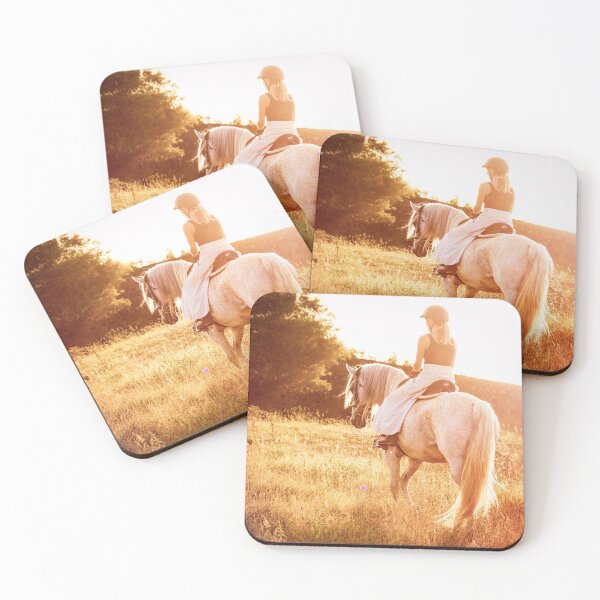 Item preview, Wonderful Lusitano horse, person riding, in sunset, outdoors, on field. designed and sold by AylaHarbich.