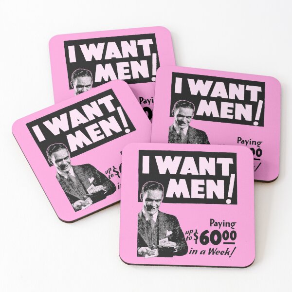 Item preview, I WANT MEN - ADVERT designed and sold by ThrowbackAds.
