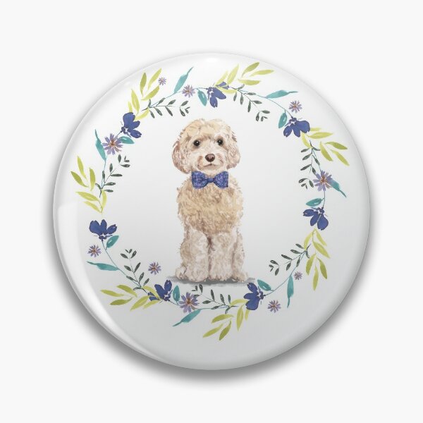 Item preview, Vintage Golden Cockapoo in Floral Frame designed and sold by beastieboutique.