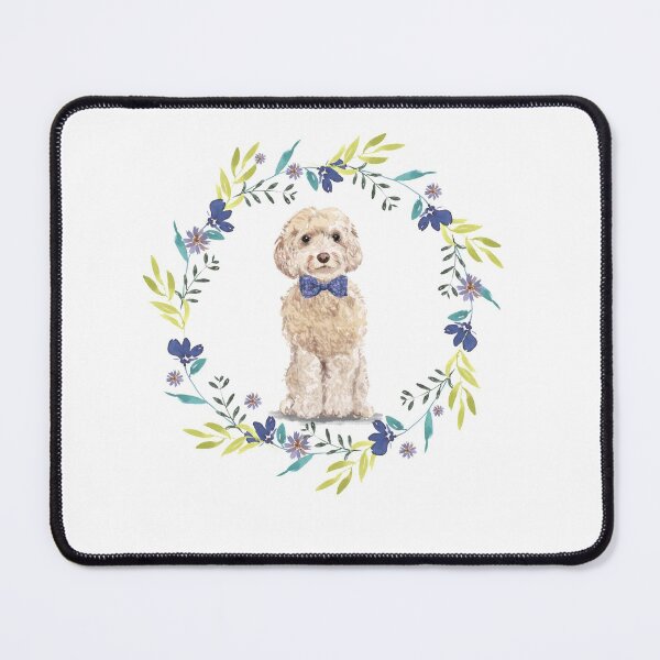 Item preview, Vintage Golden Cockapoo in Floral Frame designed and sold by beastieboutique.