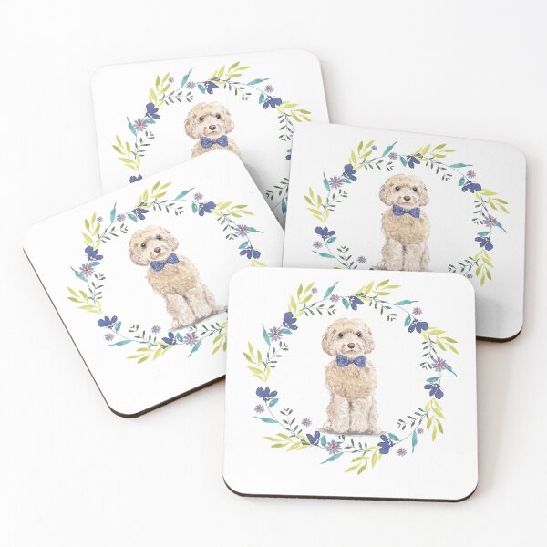 Item preview, Vintage Golden Cockapoo in Floral Frame designed and sold by beastieboutique.