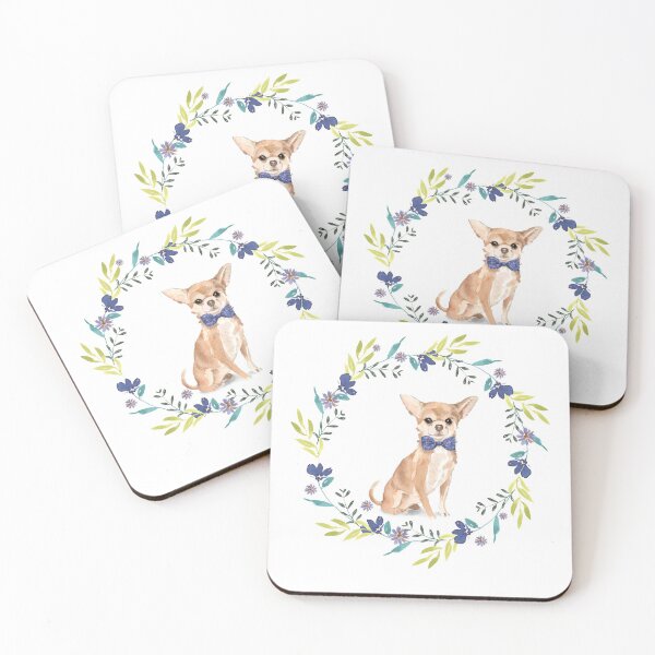 Item preview, Vintage Chihuahua in Floral Frame designed and sold by beastieboutique.