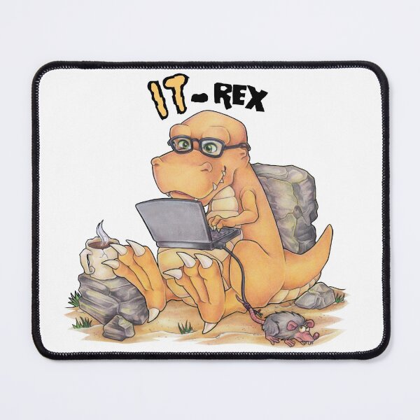 Item preview, IT-Rex cute pc tyrannosaurus with laptop designed and sold by ZadzeneaArt.