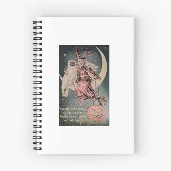 Artikelvorschau, Vintage Halloween-Karte, Hexe sitzt auf dem Mond entworfen und verkauft von Anaelle Riou.