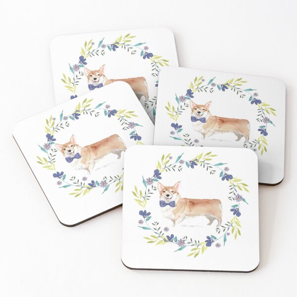 Item preview, Vintage Corgi in Floral Frame designed and sold by beastieboutique.