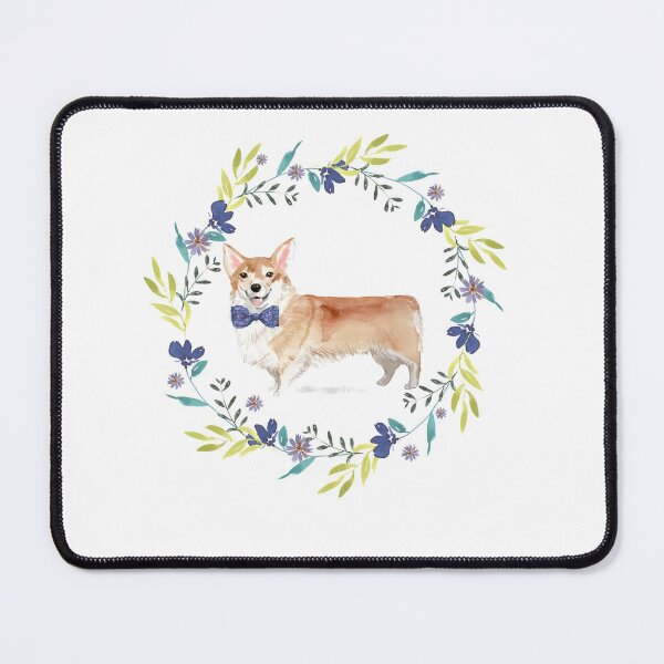 Item preview, Vintage Corgi in Floral Frame designed and sold by beastieboutique.