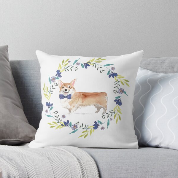 Item preview, Vintage Corgi in Floral Frame designed and sold by beastieboutique.