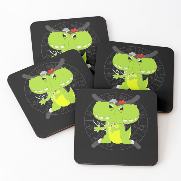Item preview, Cute Gemini Zodiac Sign Astrology T-Rex Dinosaur Horoscope designed and sold by RJ-Art.