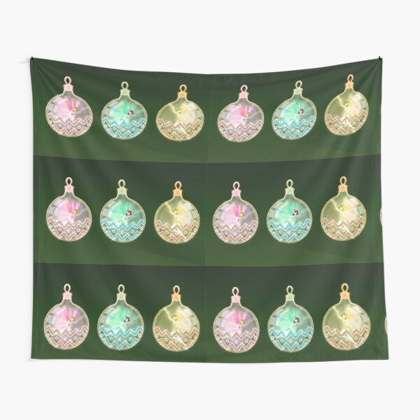 Christmas balls rainbow fairies Tapestry