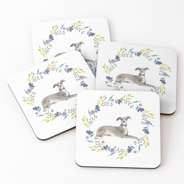 Item preview, Vintage Greyhound in Floral Frame designed and sold by beastieboutique.
