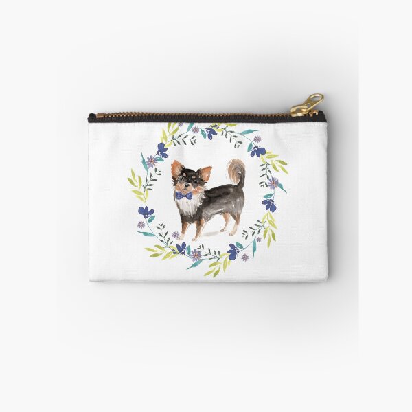 Item preview, Vintage Long Haired Chihuahua in Floral Frame designed and sold by beastieboutique.