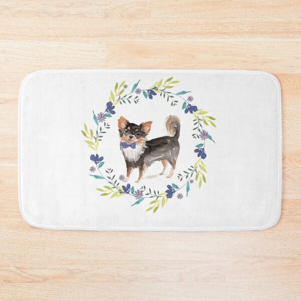 Item preview, Vintage Long Haired Chihuahua in Floral Frame designed and sold by beastieboutique.