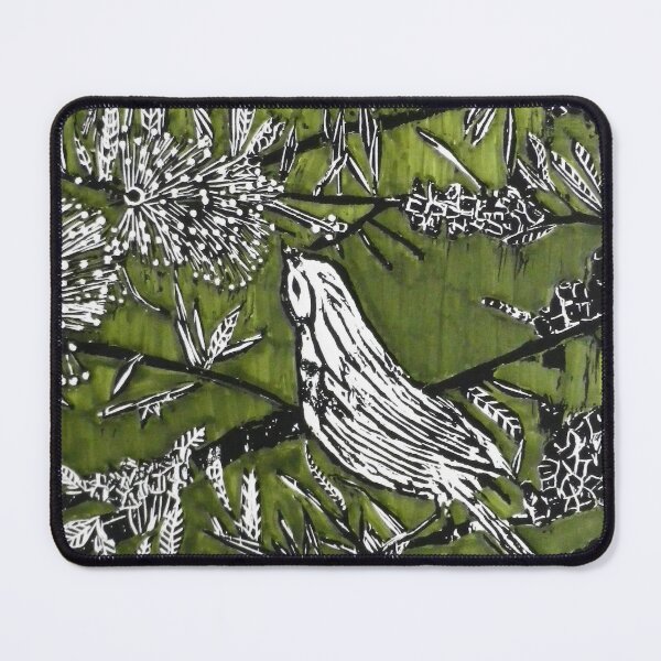 Item preview, Australian Bird Woodcut 1 (Olive Green) designed and sold by Belinda "BillyLee" NYE (Printmaker).