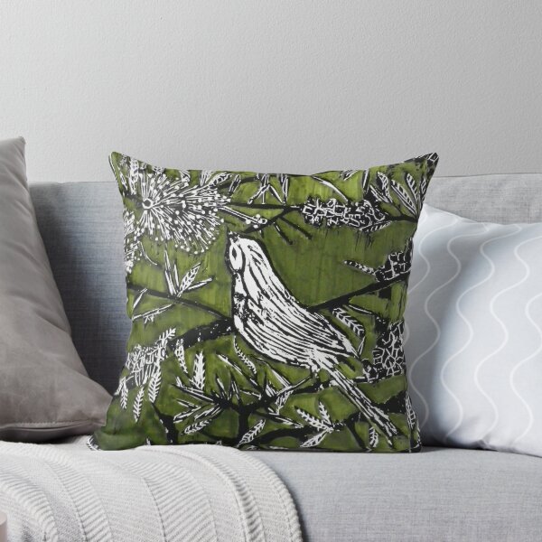 Artikelvorschau, Australischer Vogel Holzschnitt 1 (Olivgrün) entworfen und verkauft von Belinda "BillyLee" NYE (Printmaker).
