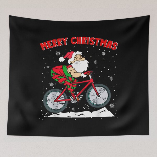 Item preview, Merry Christmas Cool Christmas Santa Mountain Biking Biker designed and sold by TERRYCOXSHOP.