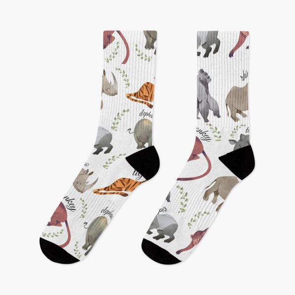 Item preview, Cute African and Asian Animals Pattern (Black Text) designed and sold by chloeinca.